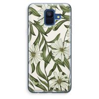 Wit bloemenpatroon: Samsung Galaxy A6 (2018) Transparant Hoesje
