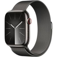 Apple Watch 9 Cell 45mm rvs grafiet Milanese Loop - thumbnail
