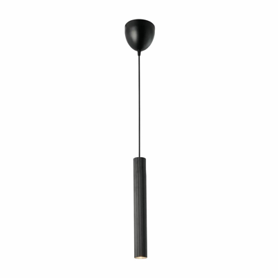Hanglamp zwart smal ribbel Vico metaal gu10 led