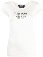 TOM FORD t-shirt en soie à logo imprimé - Blanc