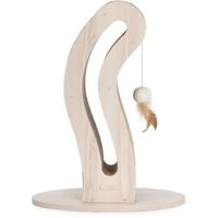 Tiragraffi per gatti - CATIT - Pixi Cat Tail - Con pallina in tessuto e piuma - Effetto rovere naturale