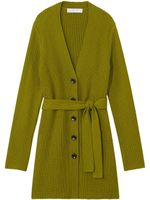 Proenza Schouler White Label cardigan ceinturé en maille nervurée - Vert