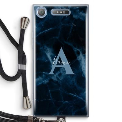Midnight Marble: Sony Xperia XZ1 Transparant Hoesje met koord