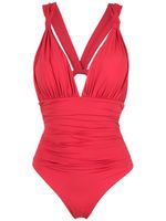 Brigitte maillot de bain à col v - Rouge