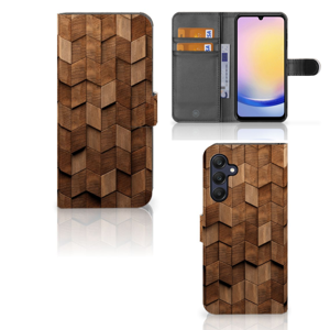 Book Style Case voor Samsung Galaxy A25 Wooden Cubes