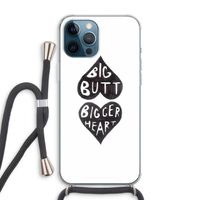 Big butt bigger heart: iPhone 12 Pro Max Transparant Hoesje met koord