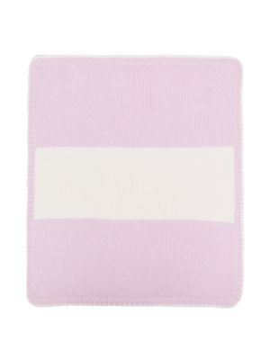 La Stupenderia couverture rayée en maille - Rose