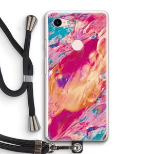 Pastel Echoes: Pixel 3 Transparant Hoesje met koord