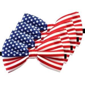 4x Amerika verkleed vlinderstrikjes 12 cm voor dames/heren   -