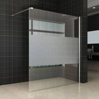 Douchewand 160X200 cm 8 mm Met Schaamband Nano Glas Aqua Splash - thumbnail