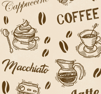 Letter behang 3d-patronen voor koffienamen