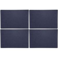 Placemats/onderleggers voor op tafel - 4x stuks - donkerblauw - 30 x 45 cm - met ronde hoeken