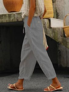 Relaxed Loose Polyester Stripe Pants