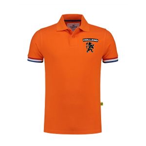 Luxe grote maten Holland supporter poloshirt leeuw op borst 200 g EK/WK heren