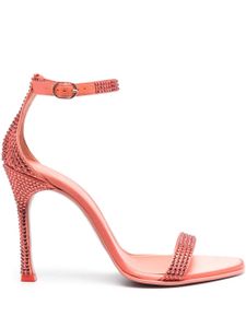 Amina Muaddi sandales Kim 115 mm à ornements en cristal - Orange