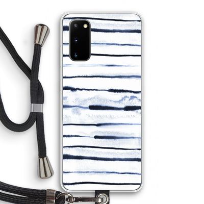 Ink Stripes: Samsung Galaxy S20 Transparant Hoesje met koord