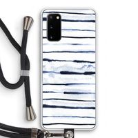 Ink Stripes: Samsung Galaxy S20 Transparant Hoesje met koord