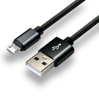 everActive micro USB-kabel 1m - Zwart, gevlochten, ondersteuning voor snel opladen, 2,4A - CBB-1MB