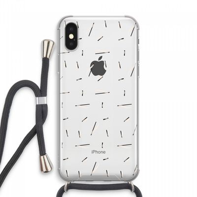 Hipster stripes: iPhone XS Max Transparant Hoesje met koord