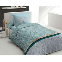 Dekbedset 140x200 cm HOME LINGE PASSION LOUXOR: Dekbedovertrek + 1 kussensloop - 100% Katoen, draaddichtheid 57 - Smaragdgroen