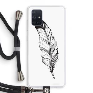 Pluim: Samsung Galaxy A71 Transparant Hoesje met koord