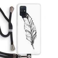 Pluim: Samsung Galaxy A71 Transparant Hoesje met koord