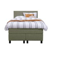 Leen Bakker - Boxspring Liv Egaal - 120x200 Cm - Vierkante Poot - Stof - Groen
