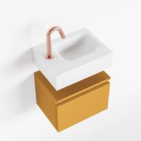 Toiletmeubel Mondiaz Andor | 40 cm | Meubelkleur Ocher | Lex vrijhangend wastafel Talc Rechts | 1 kraangat