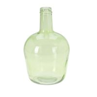 H&amp;S Collection Fles Bloemenvaas San Remo - Gerecycled glas - groen transparant - D19 x H30 cm   -