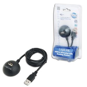 LogiLink USB-kabel USB 2.0 USB-A bus, USB-A stekker 1.50 m Zwart CU0013B