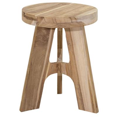 Zit krukje - bijzet stoeltje - Decowood - lichtbruin - D30 x H40 cm - rond - luxe uitvoering Zit krukje - bijzet stoeltje - Decowood - lichtbruin - D30 x H40 cm - rond - luxe uitvoering