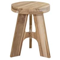 Zit krukje - bijzet stoeltje - Decowood - lichtbruin - D30 x H40 cm - rond - luxe uitvoering