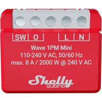 Shelly qubino wave 1pm mini relais (rood/wit, 1-kanaals, z-wave)