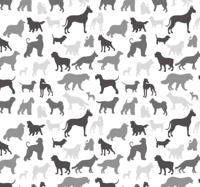 Slaapkamer behang Zwarte hond silhouet patroon Slaapkamer behang Zwarte hond silhouet patroon