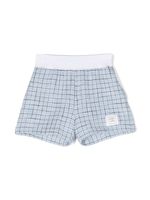 Thom Browne Kids short en tweed à patch logo - Bleu - thumbnail