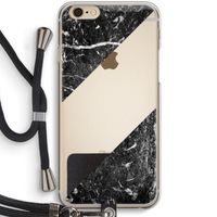 Zwart marmer: iPhone 6 / 6S Transparant Hoesje met koord