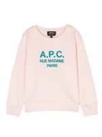 A.P.C. KIDS sweat en coton à logo brodé - Rose