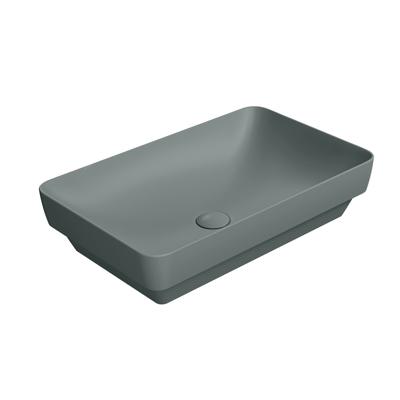 Keramische Opbouw Wastafel Sapho Pura 60x38 Mat Groen