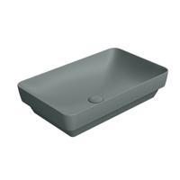 Keramische Opbouw Wastafel Sapho Pura 60x38 Mat Groen