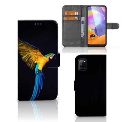 Samsung Galaxy A31 | Telefoonhoesje | Met pasjeshouder | Papegaai