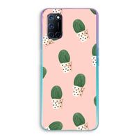 Cactusprint roze: Oppo A72 Transparant Hoesje