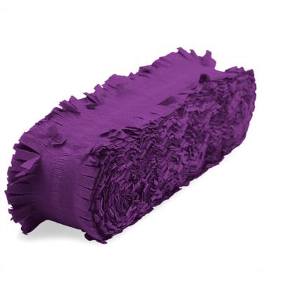 Folat Feest/verjaardag versiering - crepe slingers - paars - 24 mtr - papier - feestartikelen