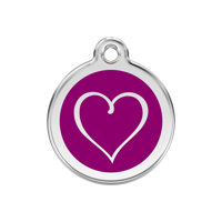 Tribal Heart Purple roestvrijstalen hondenpenning medium/gemiddeld dia. 3 cm - Reddingo Tribal Heart Purple roestvrijstalen hondenpenning medium/gemiddeld dia. 3 cm - Reddingo