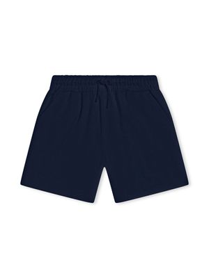 Kenzo Kids short en coton à patch logo - Bleu