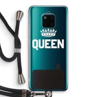Queen zwart: Huawei Mate 20 Pro Transparant Hoesje met koord