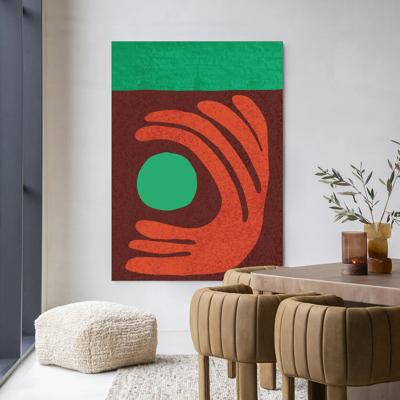 Urban Cotton Wandkleed 'Elements Green' 80 x 110cm in Frame - black