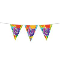 Haza 18 jaar Verjaardag Vlaggetjes - leeftijd versiering - plastic - 10 meter - feestartikelen