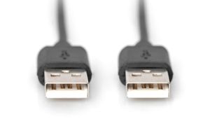 Digitus USB-kabel USB 2.0 USB-A stekker, USB-A stekker 1.80 m Zwart AK-300100-018-S