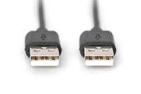 Digitus USB-kabel USB 2.0 USB-A stekker, USB-A stekker 1.80 m Zwart AK-300100-018-S - thumbnail
