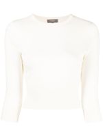 N.Peal pull crop en maille fine - Blanc